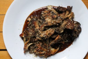Pan Roasted Wild Mushrooms with Coffee and Hazelnuts
