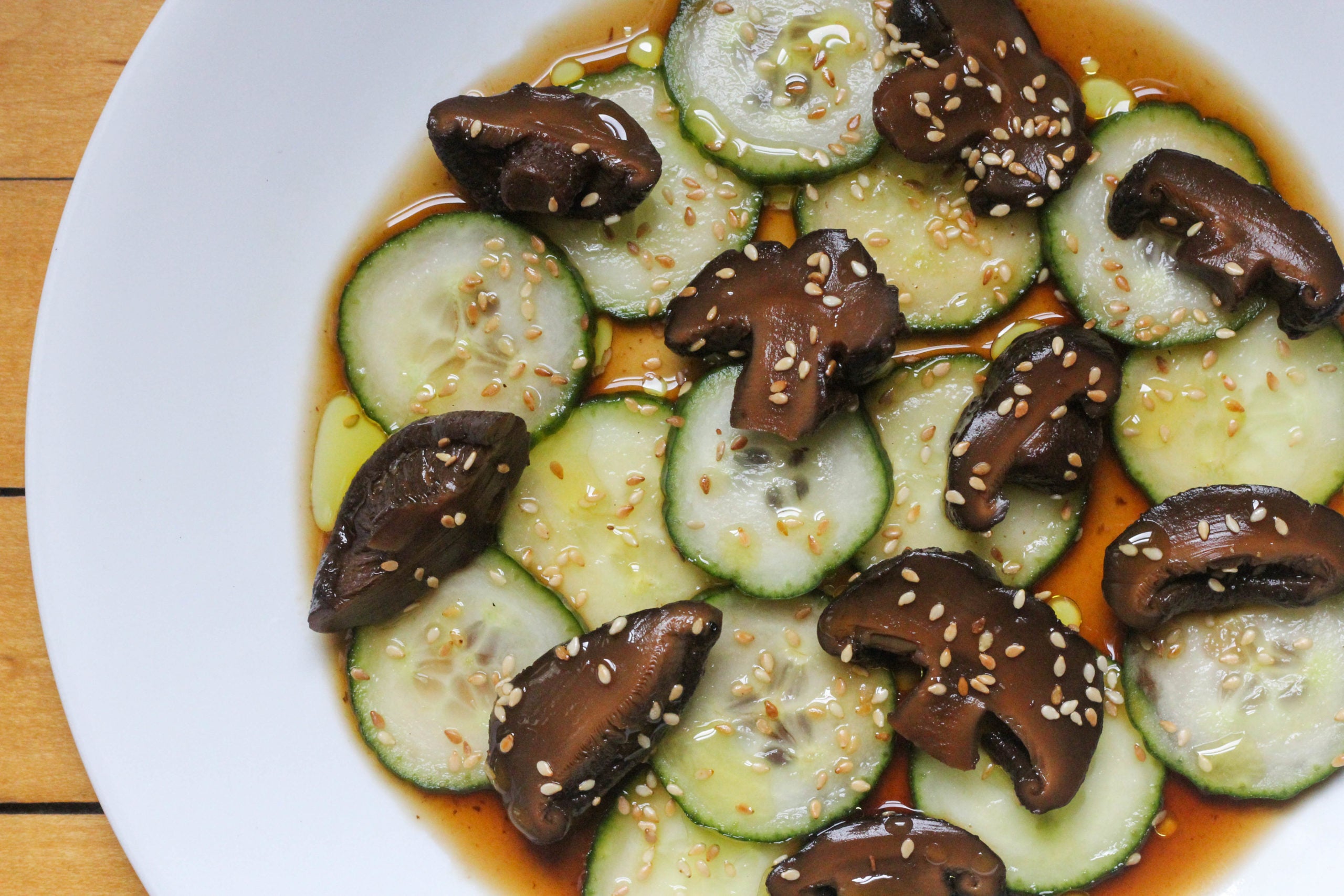 Marinated Shiitake Mushrooms, Cucumber, and Sesame