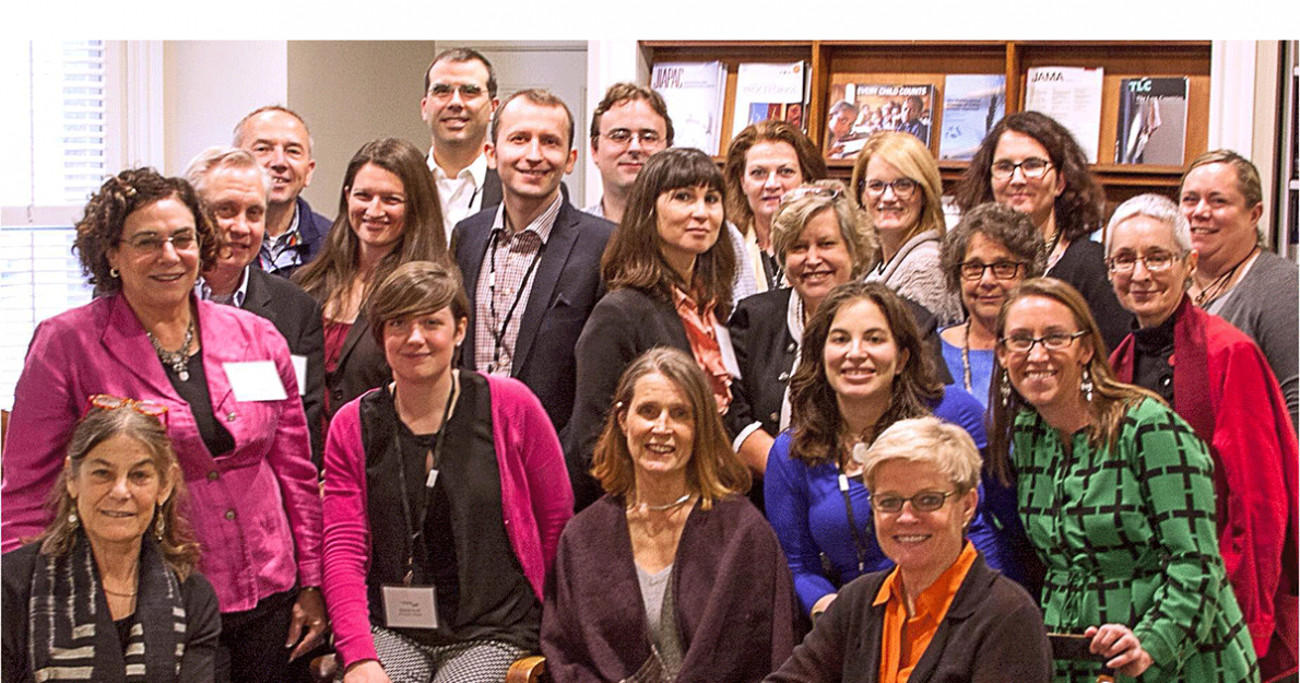 Group photo of researchers gather at Harvard Pop Center