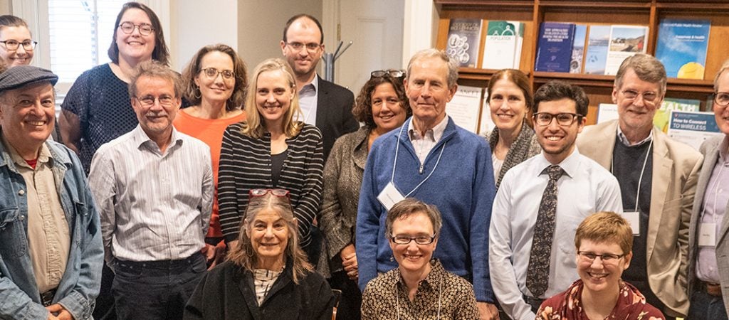 Sloan researchers who gathered at Harvard Pop Center to work on Sloan Book project