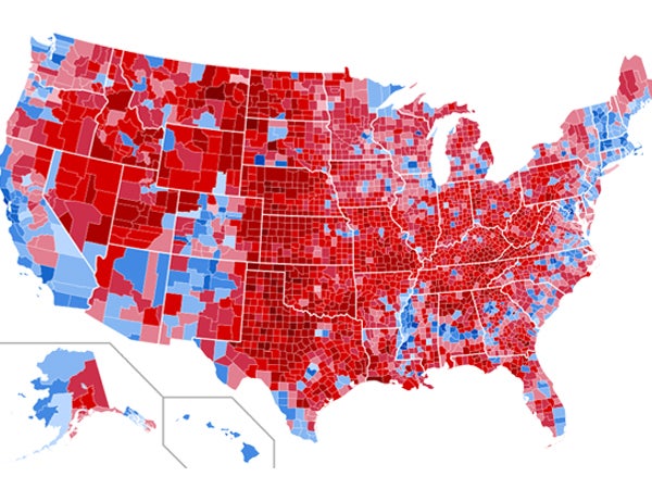 Map of United States counties during 2020 election