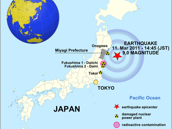 map of 2011 Great Earthquake