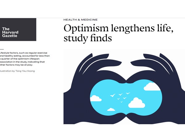 The Harvard Gazette Optimism and Longevity piece