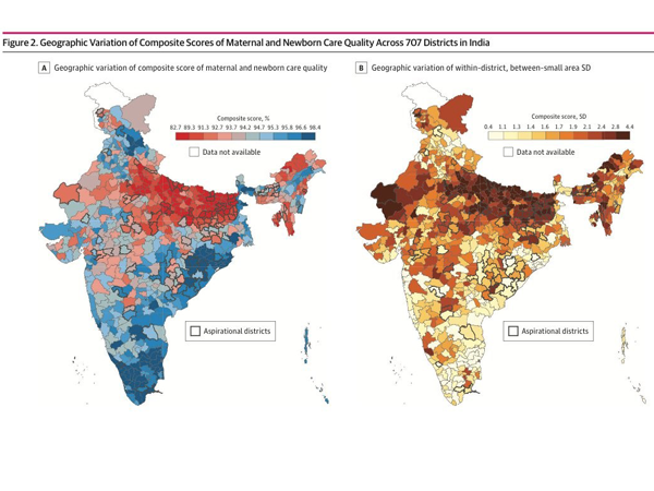 Maps of India showing maternal and newborn health