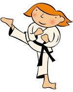Little girl doing karate