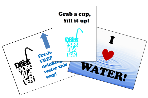 Grab a cup, fill it up promotional posters