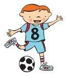 Graphic of a little boy playing soccer