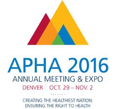 American Public Health Association Annual Meeting - 2016 logo: Creating the Healthiest Nation: Ensuring the Right to Health