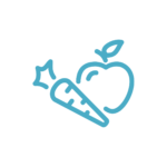 Teal green/blue fruits and vegetable icon