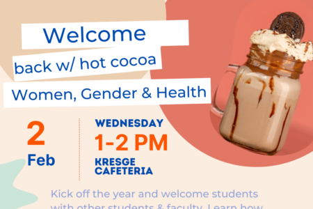 WGH welcome back event on February 2, 1-2 PM at the Kresge Cafeteria