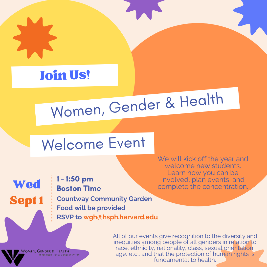 Women, Gender & Health Welcome Event