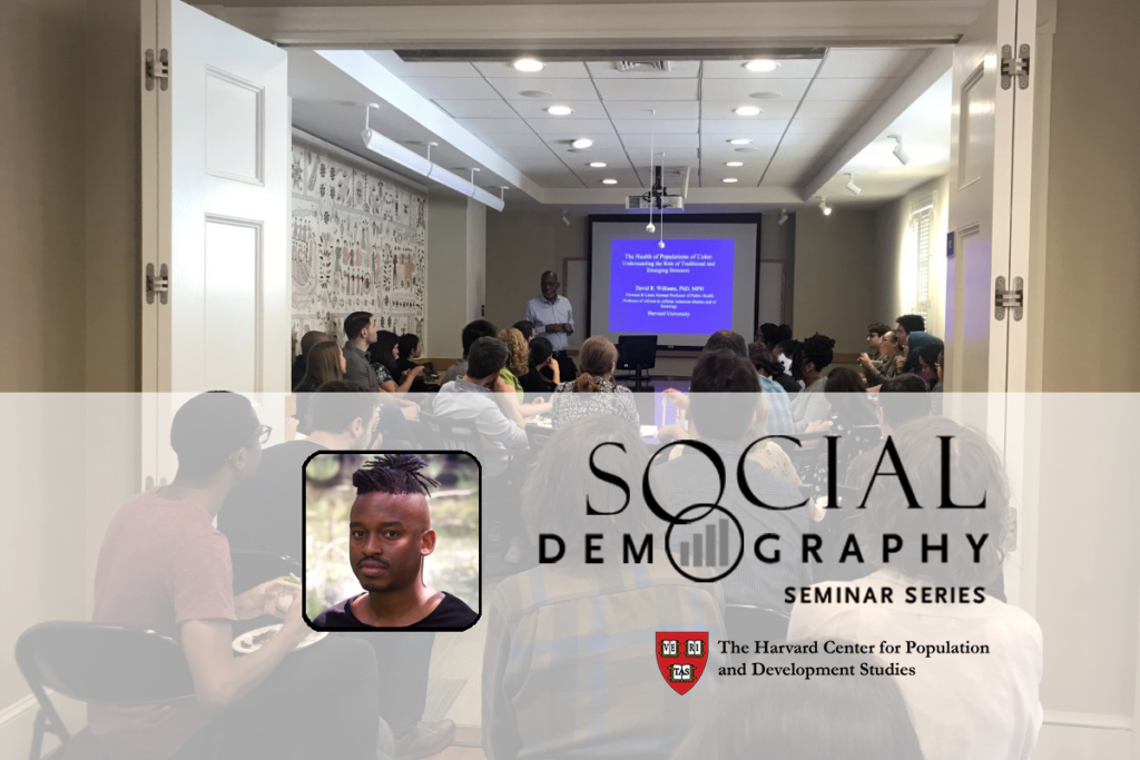 Social Demography Seminar taking place at Harvard Center for Population and Development Studies; head shot of seminar speaker Keletso Makofane