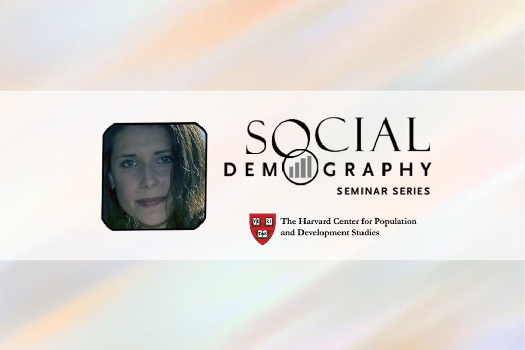 Head shot of Deirdre Bloome and social demography seminar logo