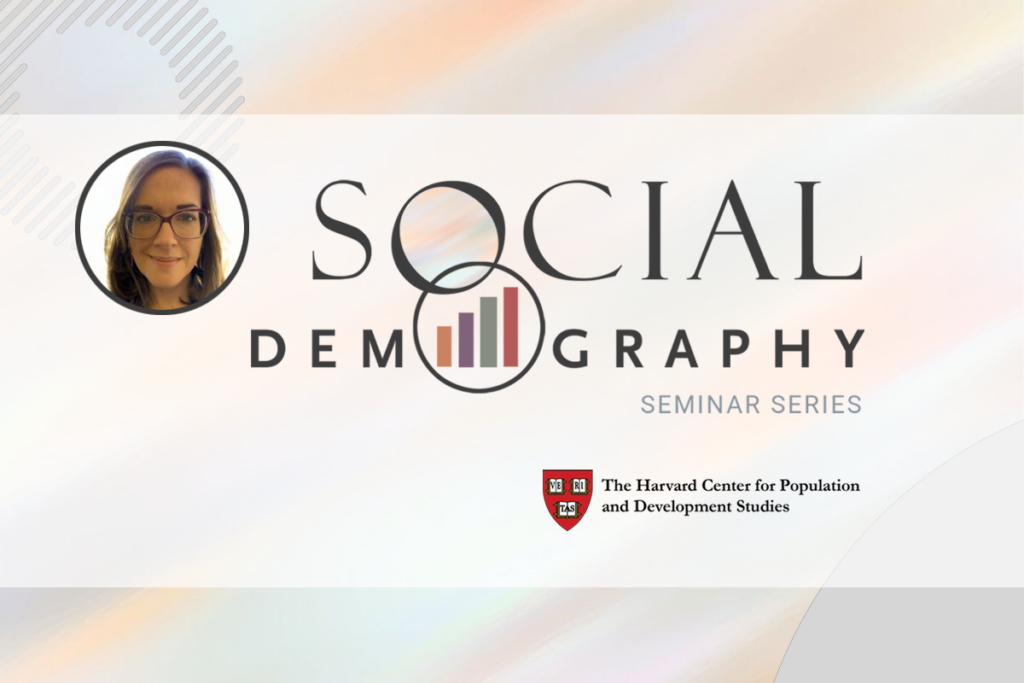 Head shot of Kristin Turney and the Social Demography Seminar logo