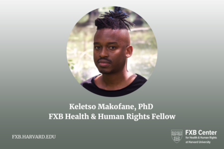 Headshot of Keletso Makofane, PhD against dark background with white fade
