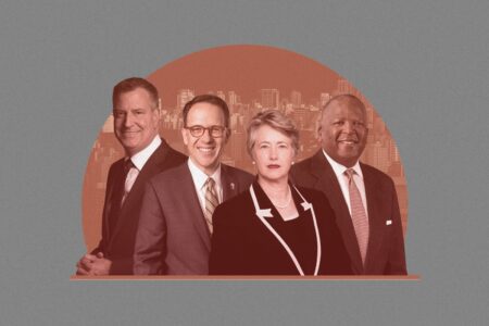 Event image with headshots of mayors Bill de Blasio, Annise Parker, GT Bynum, and Steve Benjamin