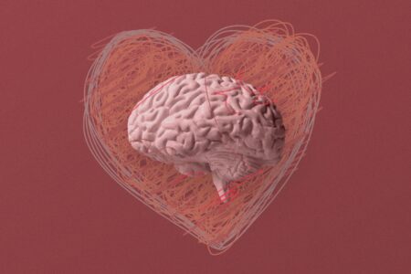 Image of a heart with a brain inside it