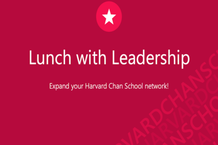 "Lunch with Leadership" against red background