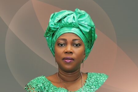 Headshot image of Fatima Maada Bio, first lady of the Republic of Sierra Leone