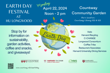 Earth Day Festival at HU Longwood, Monday, April 22 from noon to 2 pm.