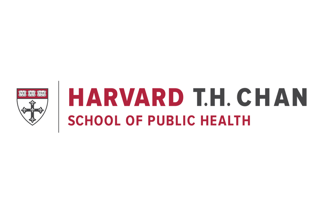Harvard T.H. Chan School of Public Health writing and logo on white background