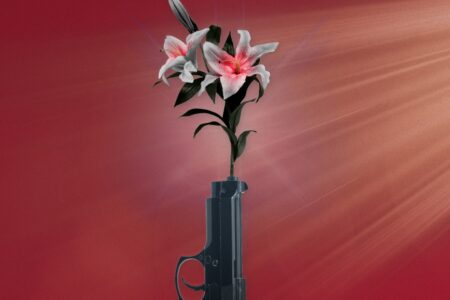 Image of a gun shooting a flower out of it