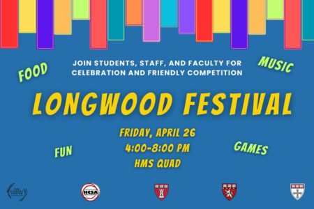Longwood Festival Flyer Longwood Festival in yellow large text with event details listed
