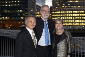 Alumni Award of Merit winners (L to R): Eiji Yano, MPH '84; Marc Schenker, MPH '80; and Debra Silverman, SD '81