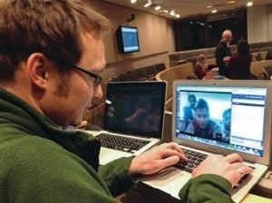 Phillip Summers video chatting with Burma