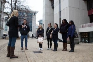 High school students tour campus
