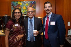 Padmini Somani, K. "Vish" Viswanath, director of the India Research Center, and Glenn Hanna, an oncologist at Dana-Farber Cancer Institute