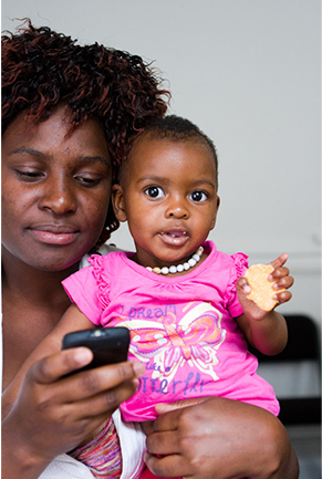 mom black south african baby cell phone mhealth mobile accountability