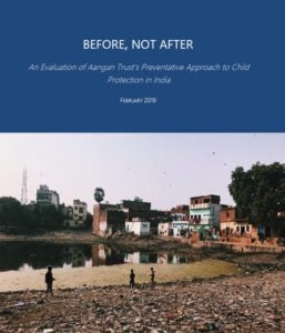 Report cover with photo from Koina India of people by the river