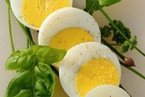 Slised boiled egg