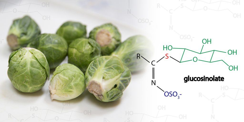 Glucosinolate compound in Brussels sprouts