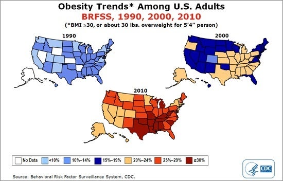CDC Obesity Trend Map